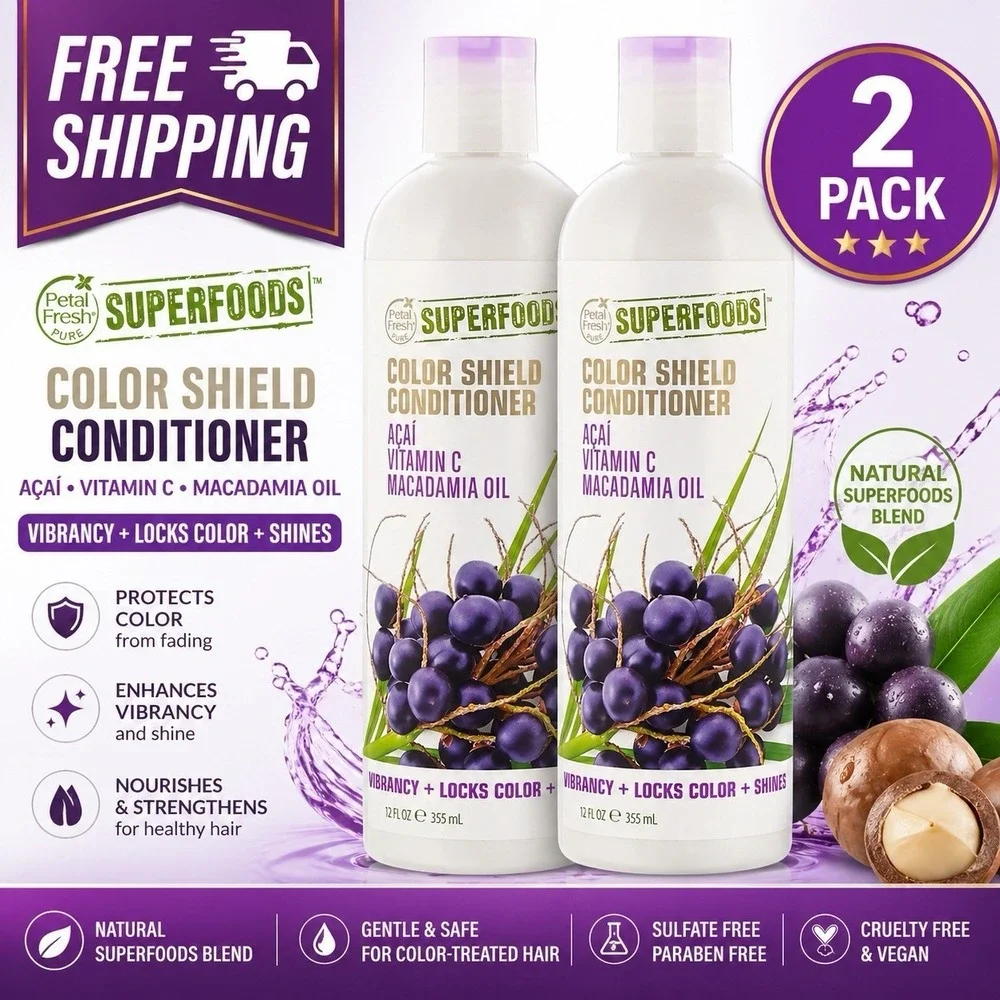 2x Petal Fresh Pure 12 Fl. Oz. SuperFoods For‎ Hair Color Shield Conditioner